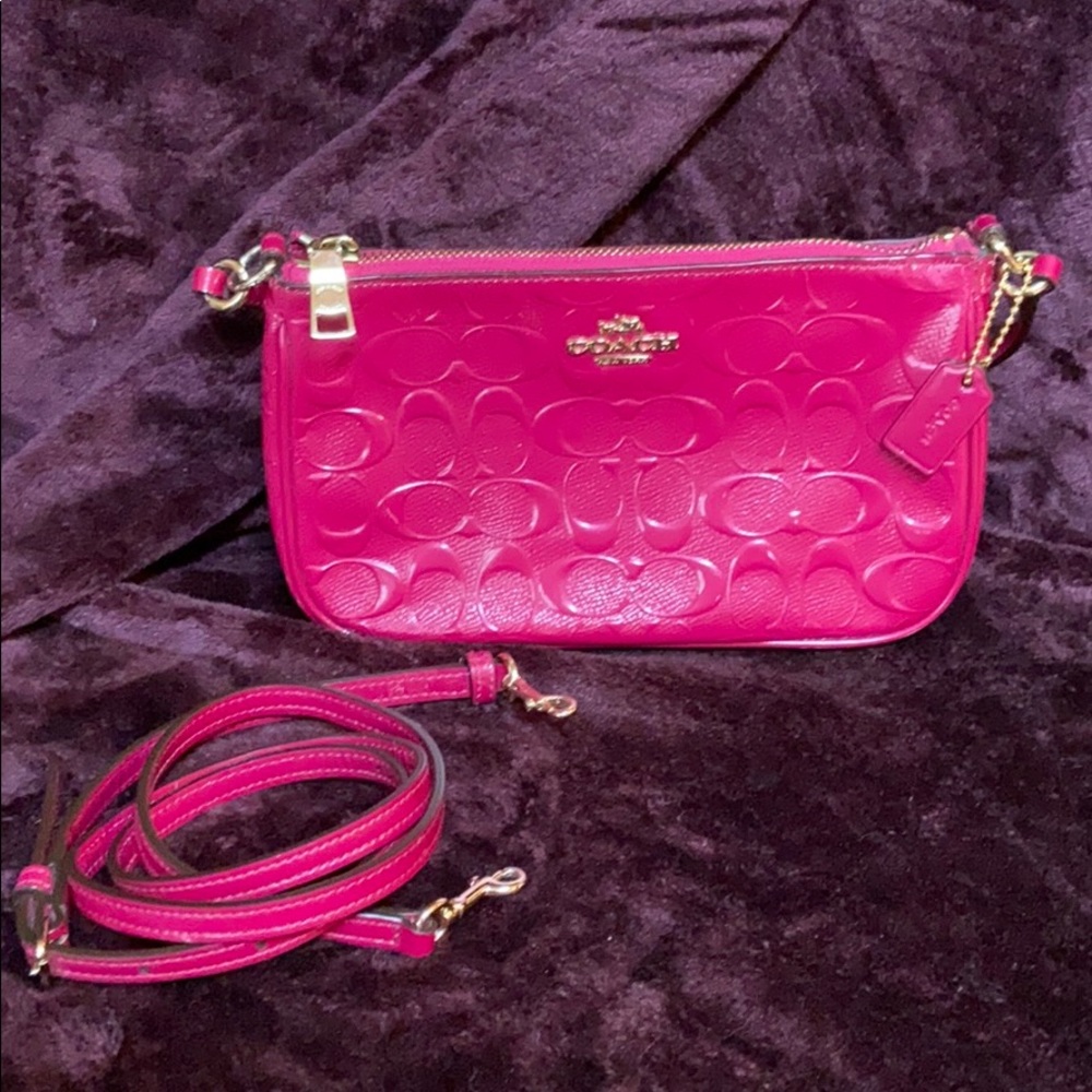 Coach Signature Embossed Leather Crossbody NWOT